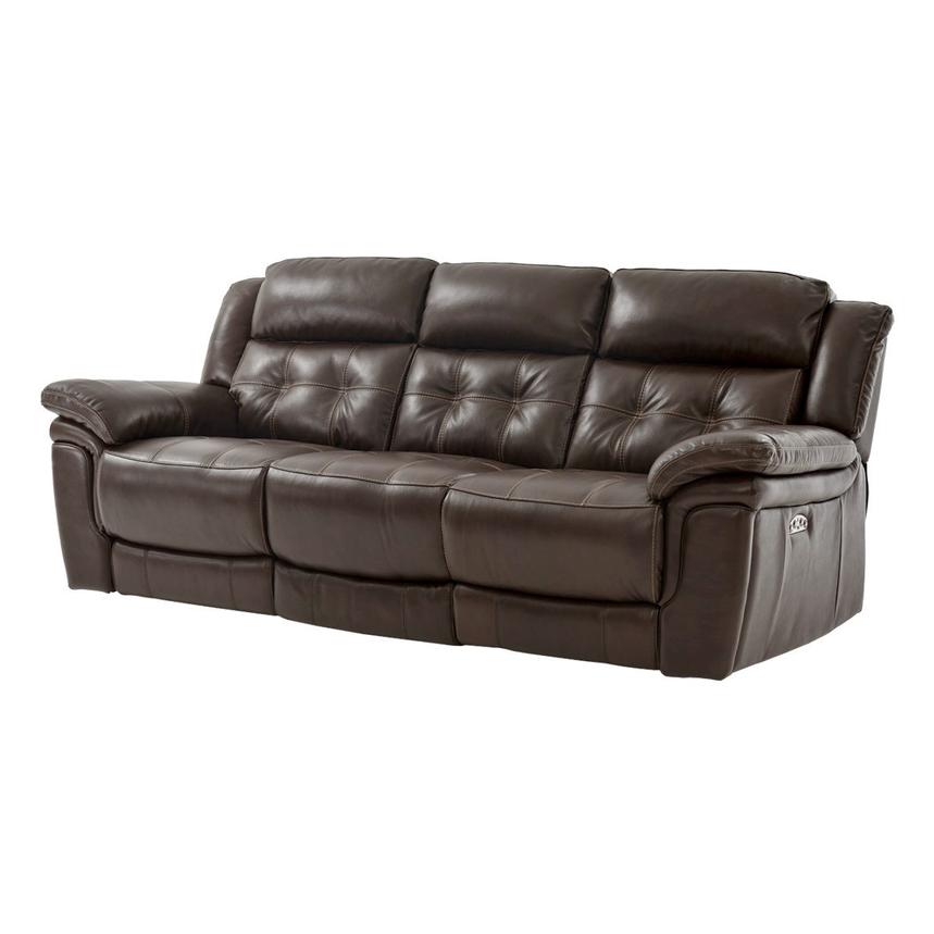 Stallion Brown Leather Power Reclining Sofa  alternate image, 2 of 10 images.