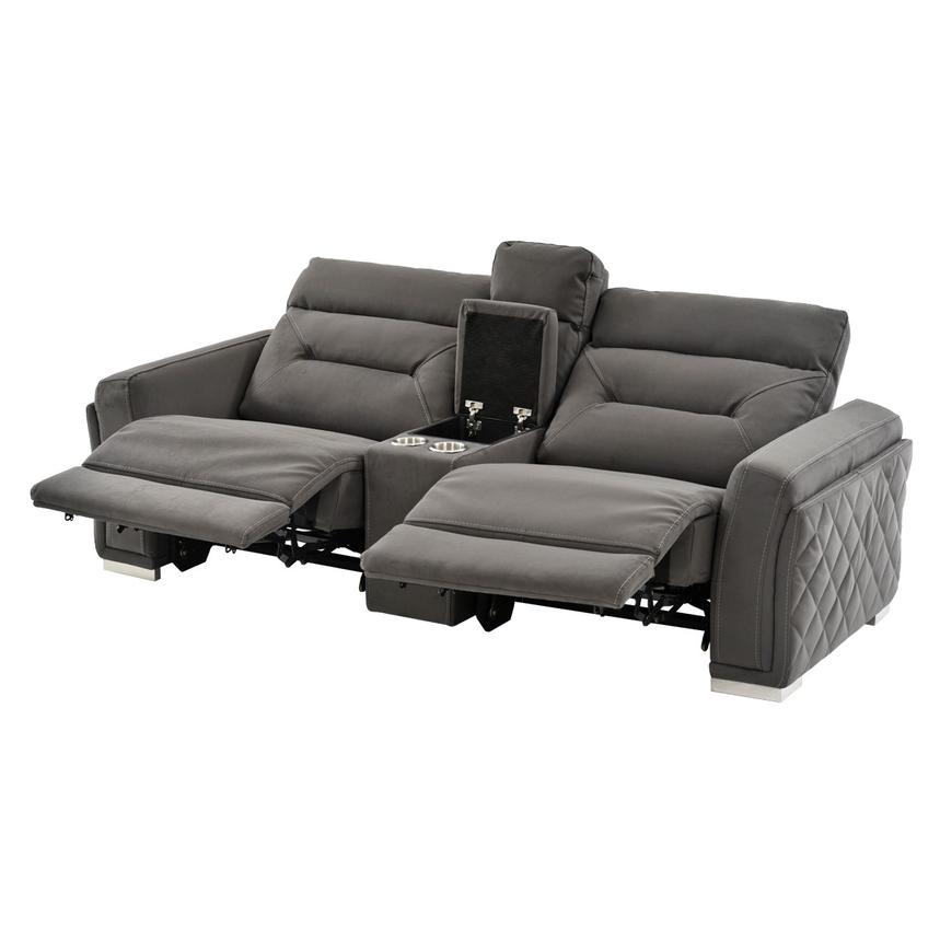 Kim Gray Power Reclining Sofa w/Console  alternate image, 4 of 14 images.