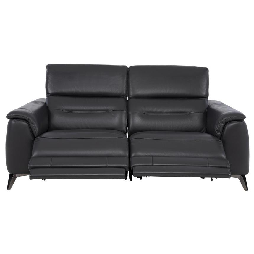 Anabel Gray Leather Power Reclining Sofa  alternate image, 3 of 9 images.