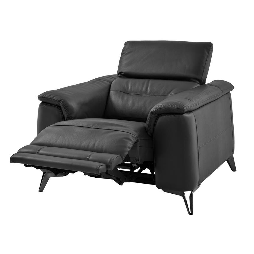 Anabel Gray Leather Power Recliner  alternate image, 3 of 10 images.