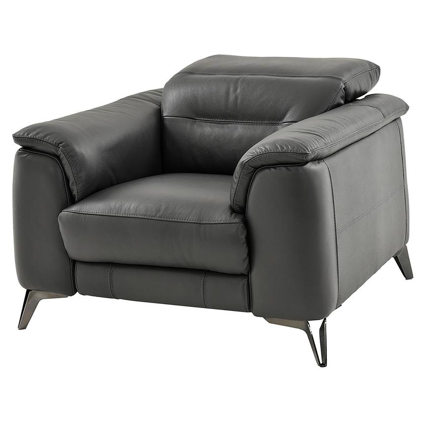 Anabel Gray Leather Power Recliner  main image, 1 of 12 images.