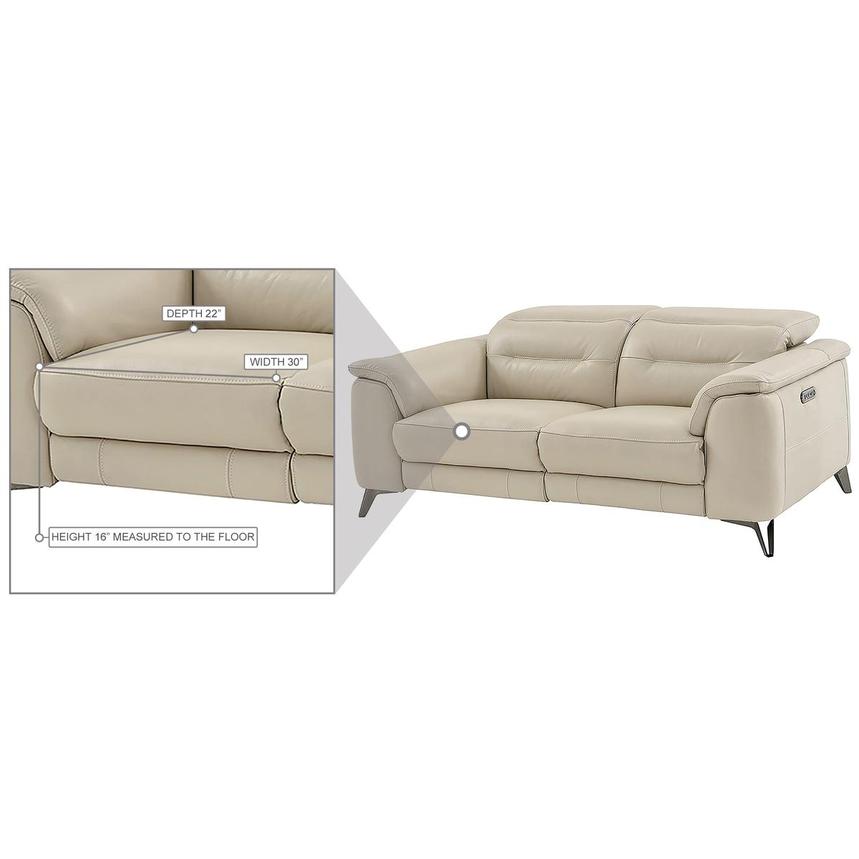 Anabel Cream Leather Power Reclining Sofa  alternate image, 13 of 13 images.