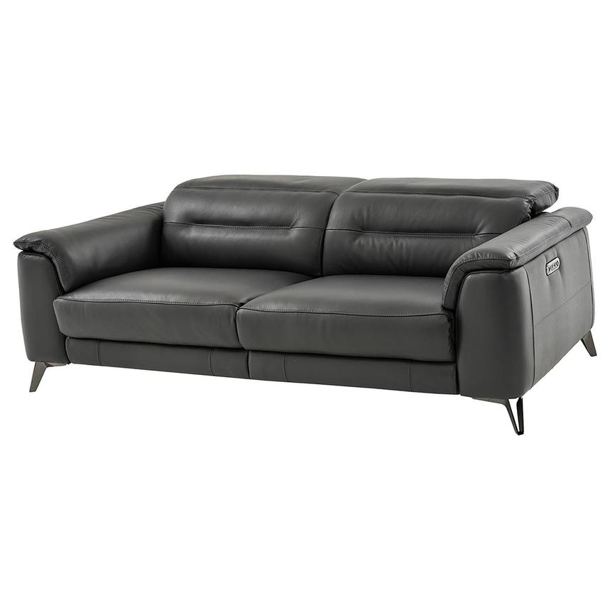 Anabel Gray Leather Power Reclining Sofa  main image, 1 of 13 images.
