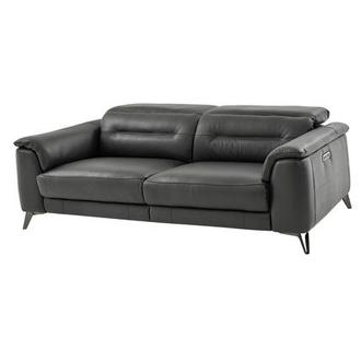 Anabel Gray Leather Power Reclining Sofa