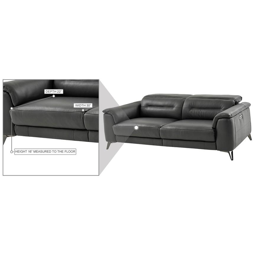 Anabel Gray Leather Power Reclining Sofa  alternate image, 13 of 14 images.