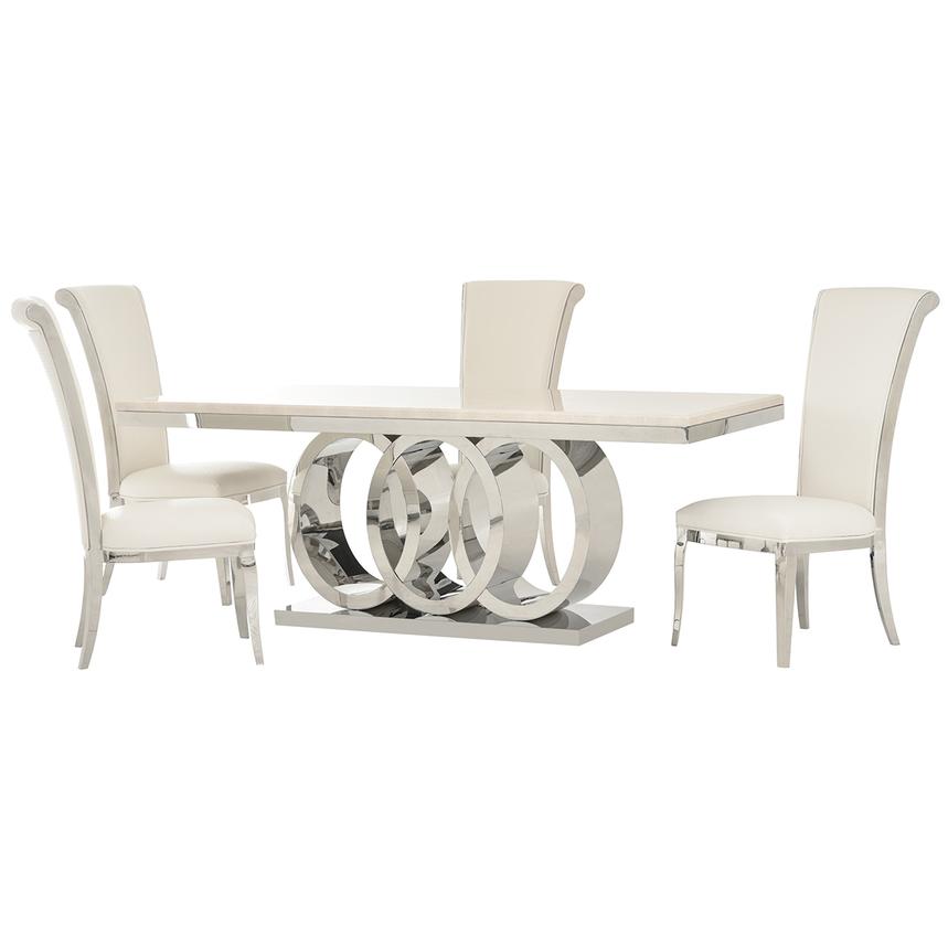 Lillian/Joy White 5-Piece Dining Set  main image, 1 of 12 images.