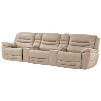Dan Cream Home Theater Seating with 5PCS/2PWR