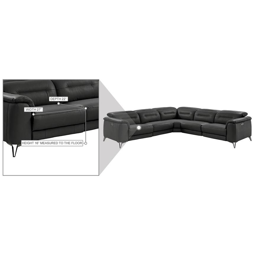 Anabel Gray Leather Power Reclining Sectional with 5PCS/3PWR  alternate image, 13 of 14 images.