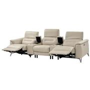 Anabel Cream Home Theater Leather Seating with 5PCS/2PWR  alternate image, 4 of 13 images.