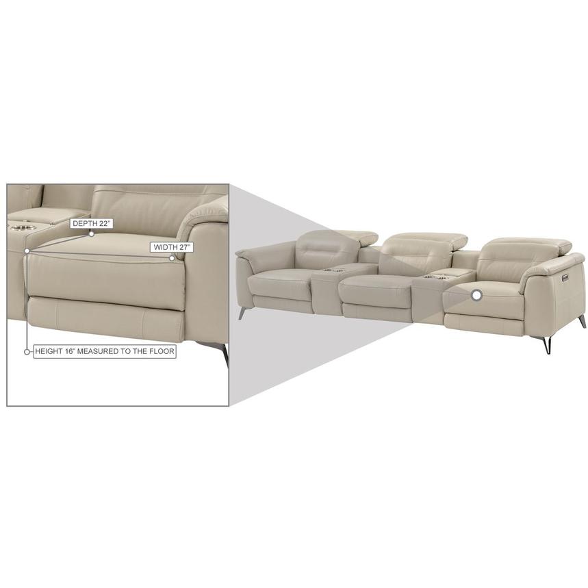 Anabel Cream Home Theater Leather Seating with 5PCS/2PWR  alternate image, 12 of 13 images.
