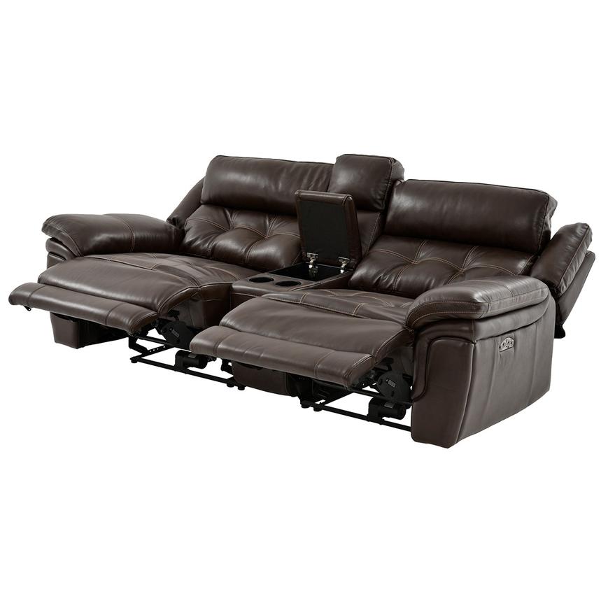 Stallion Brown Leather Power Reclining Sofa w/Console  alternate image, 2 of 11 images.