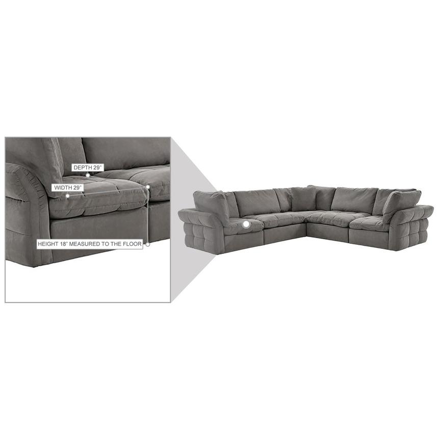Francine Gray Corner Sofa with 5PCS/2 Armless Chairs  alternate image, 10 of 11 images.