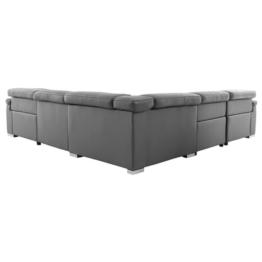 Charlie Gray Leather Power Reclining Sectional with 5PCS/3PWR alternate image, 5 of 13 images.