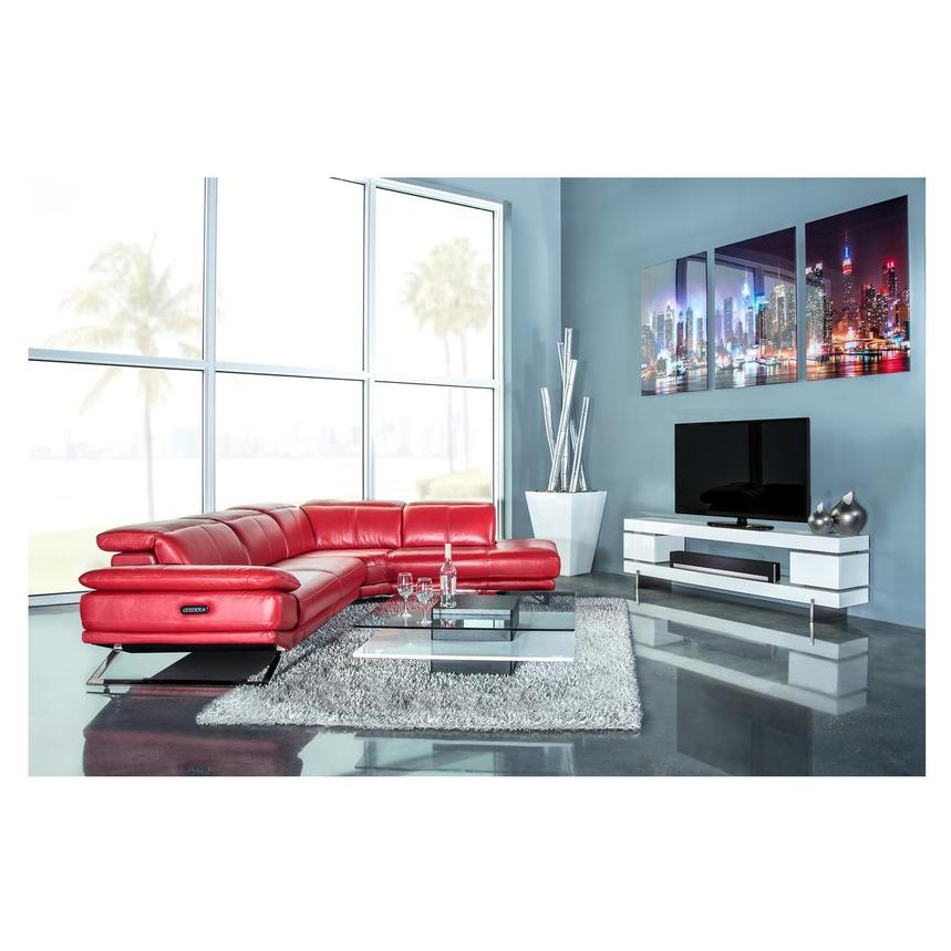 Toronto Red Leather Power Reclining Sofa w/Right Chaise  alternate image, 3 of 13 images.