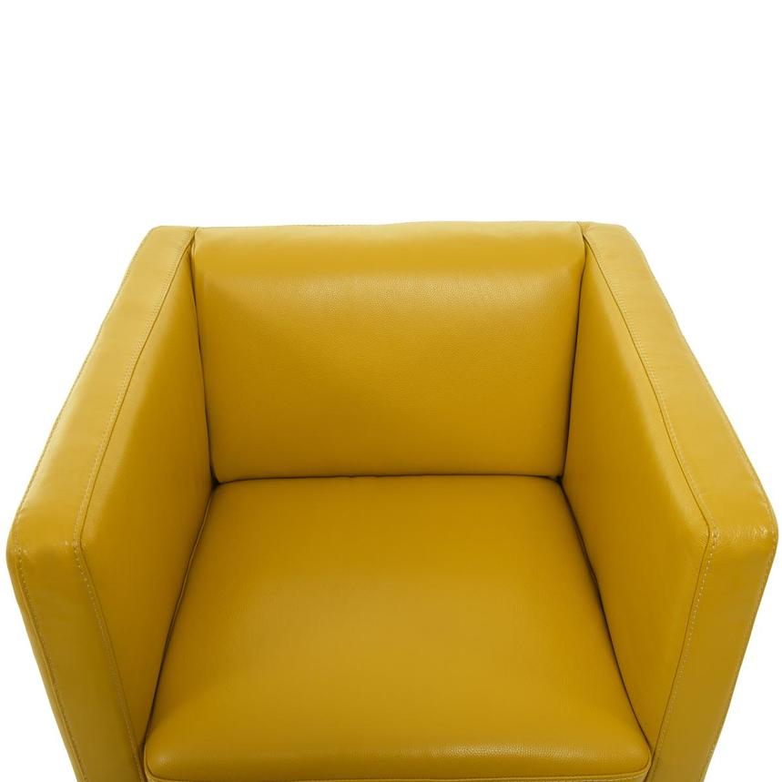 Cute Yellow Leather Accent Chair  alternate image, 6 of 9 images.