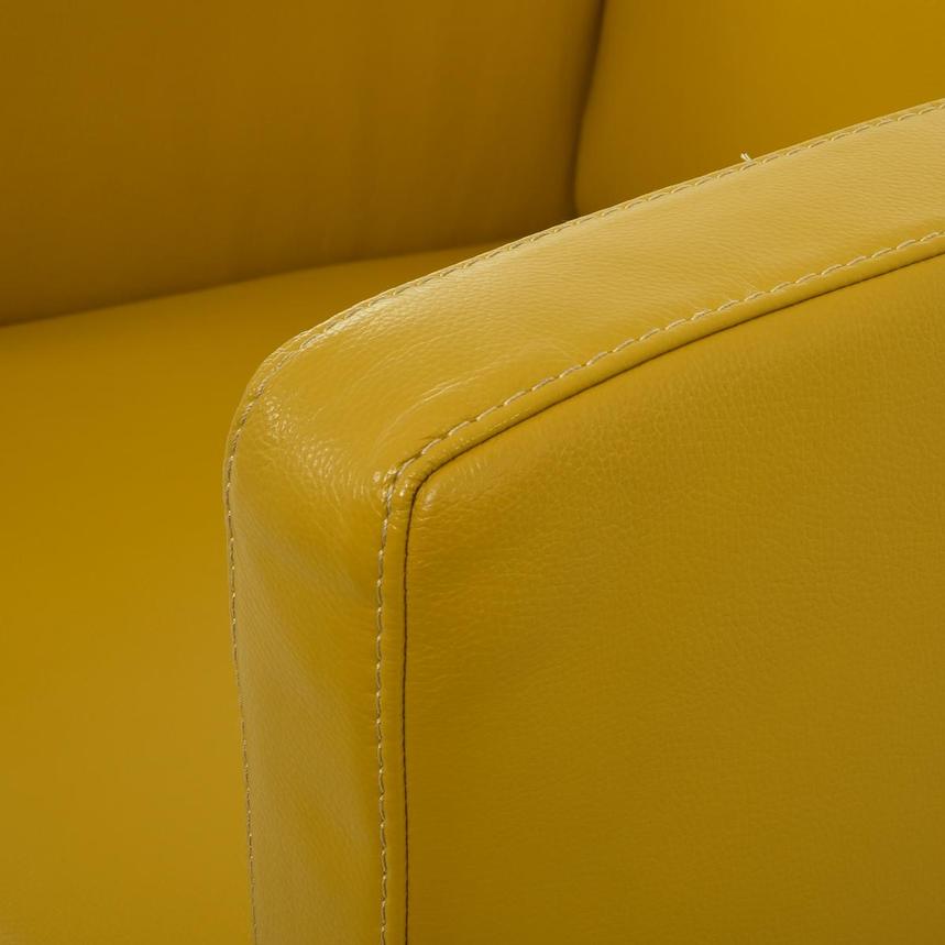 Cute Yellow Leather Swivel Chair  alternate image, 7 of 9 images.