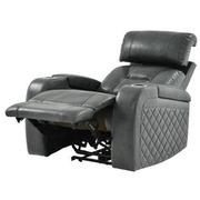 Gio Gray Leather Power Recliner  alternate image, 2 of 14 images.