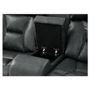 Gio Gray Leather Power Reclining Sofa w/Console  alternate image, 6 of 15 images.