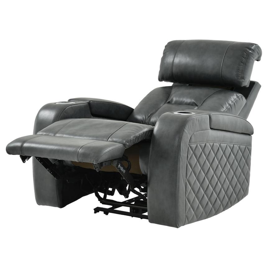 Gio Gray Leather Power Recliner El Dorado Furniture