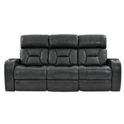 Gio Gray Leather Power Reclining Sofa | El Dorado Furniture