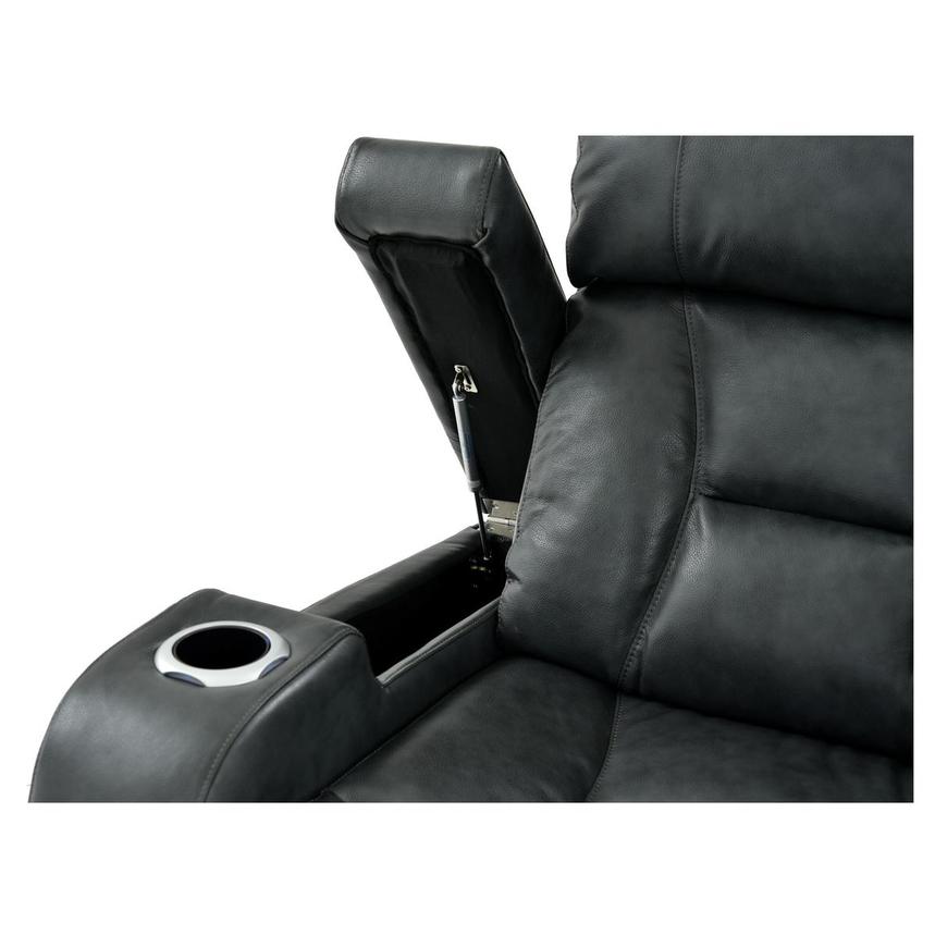 Gio Gray Leather Power Reclining Sofa w/Console alternate image, 8 of 15 images.