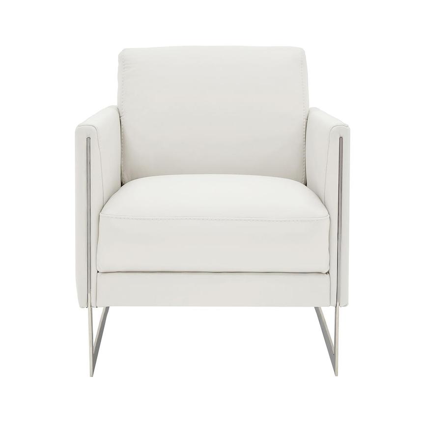 Coco White Leather Accent Chair El, Accent Chairs Leather
