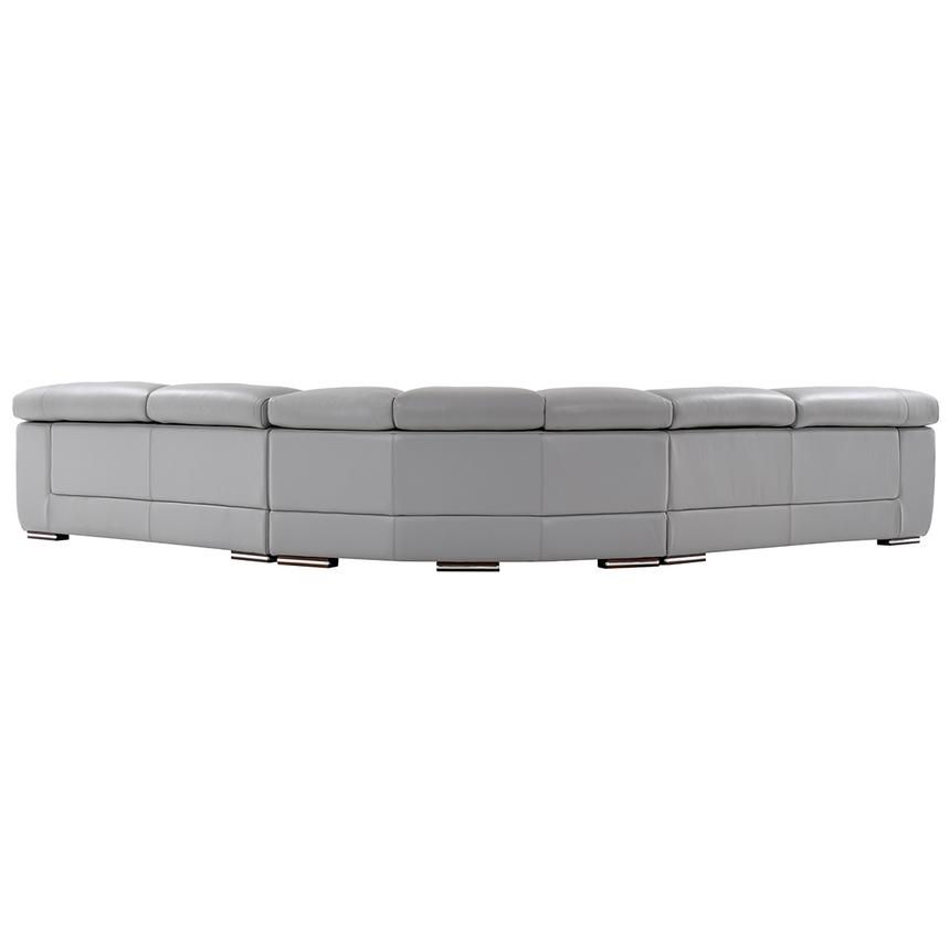 Grace Light Gray Leather Sectional Sofa  alternate image, 3 of 9 images.