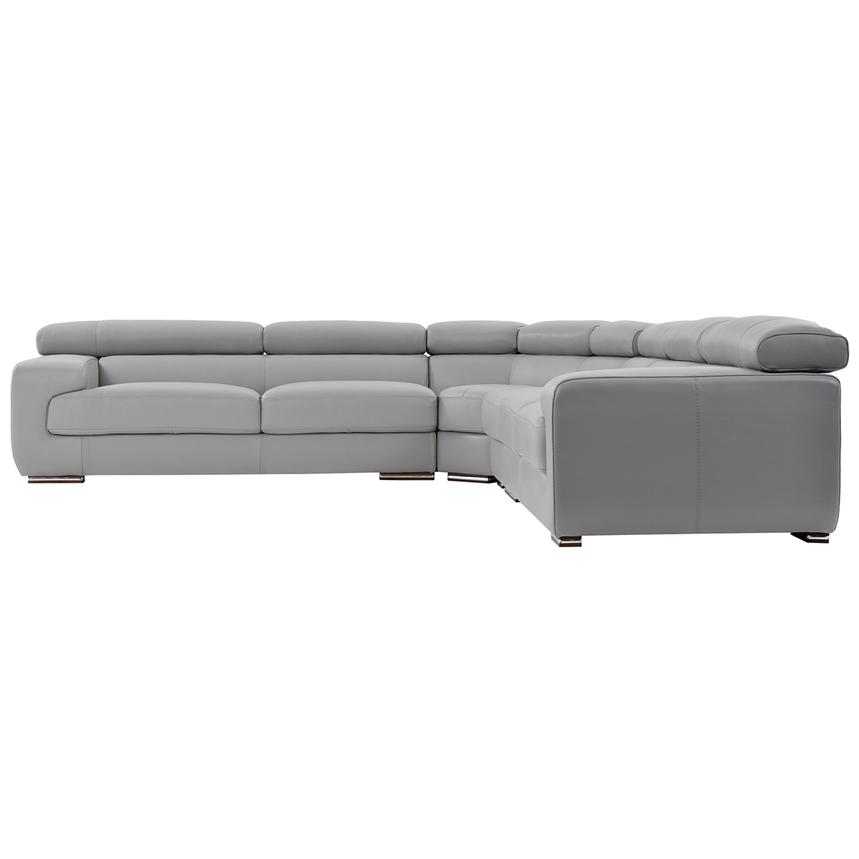 Grace Light Gray Leather Sectional Sofa El Dorado Furniture
