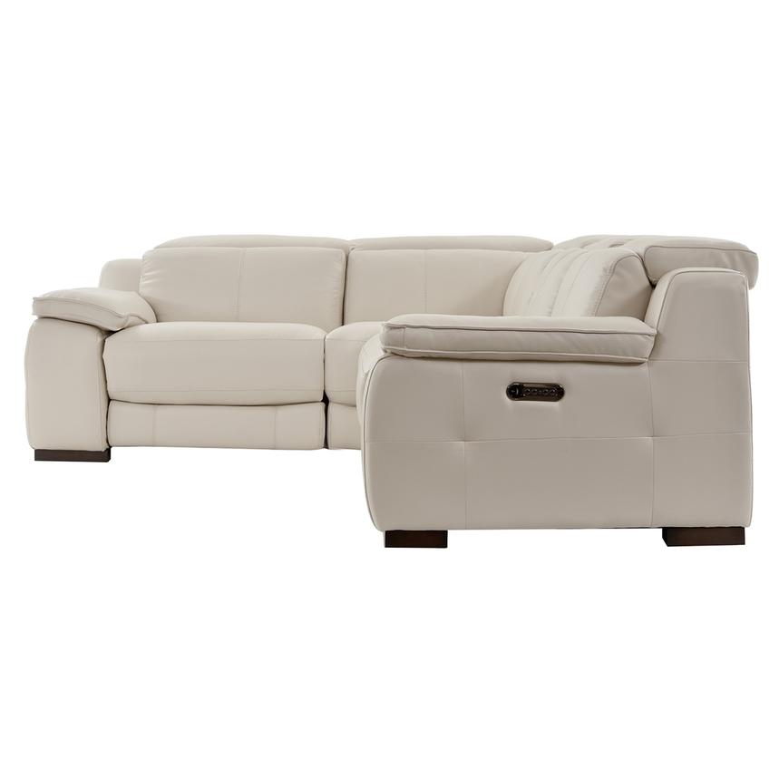 Gian Marco Light Gray Leather Power Reclining Sectional with 4PCS/2PWR  alternate image, 4 of 8 images.
