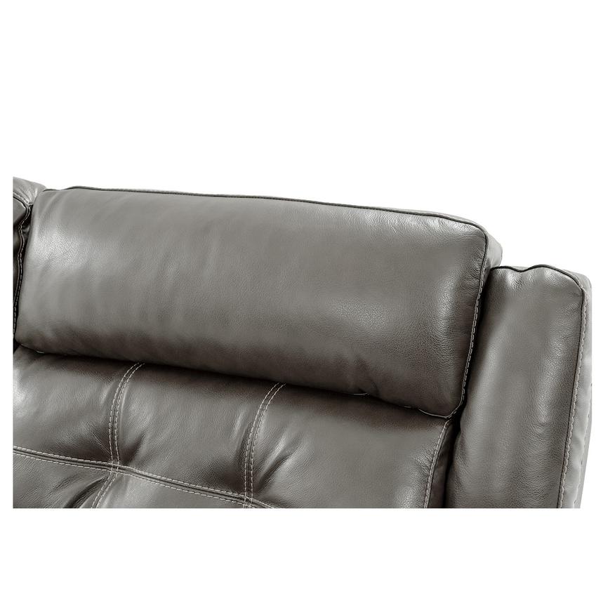 Stallion Gray Leather Power Reclining Sectional with 5PCS/3PWR  alternate image, 7 of 10 images.