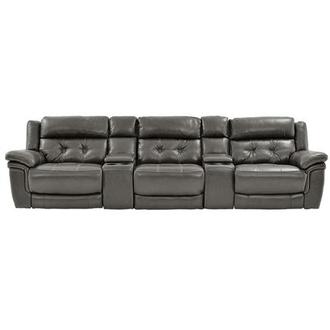 Stallion Gray Home Theater Leather Seating