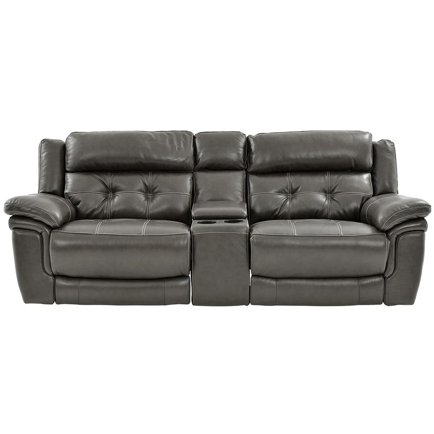 stratolounger stallion gray reclining sofa