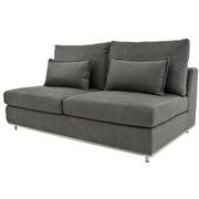 Grigio Gray Armless Loveseat  alternate image, 3 of 7 images.