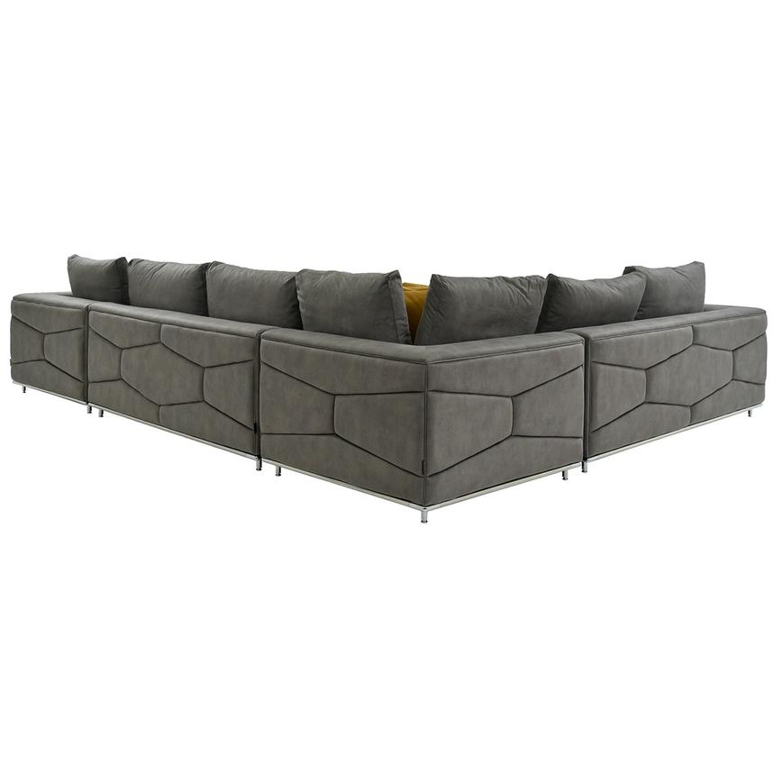 Grigio Gray 4PC Sectional Sofa w/Right Chaise  alternate image, 4 of 7 images.
