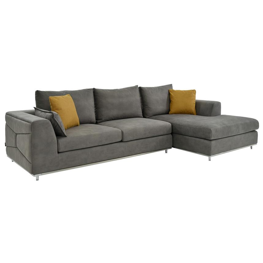 Grigio Gray 2PC Sectional Sofa w/Right Chaise  main image, 1 of 7 images.