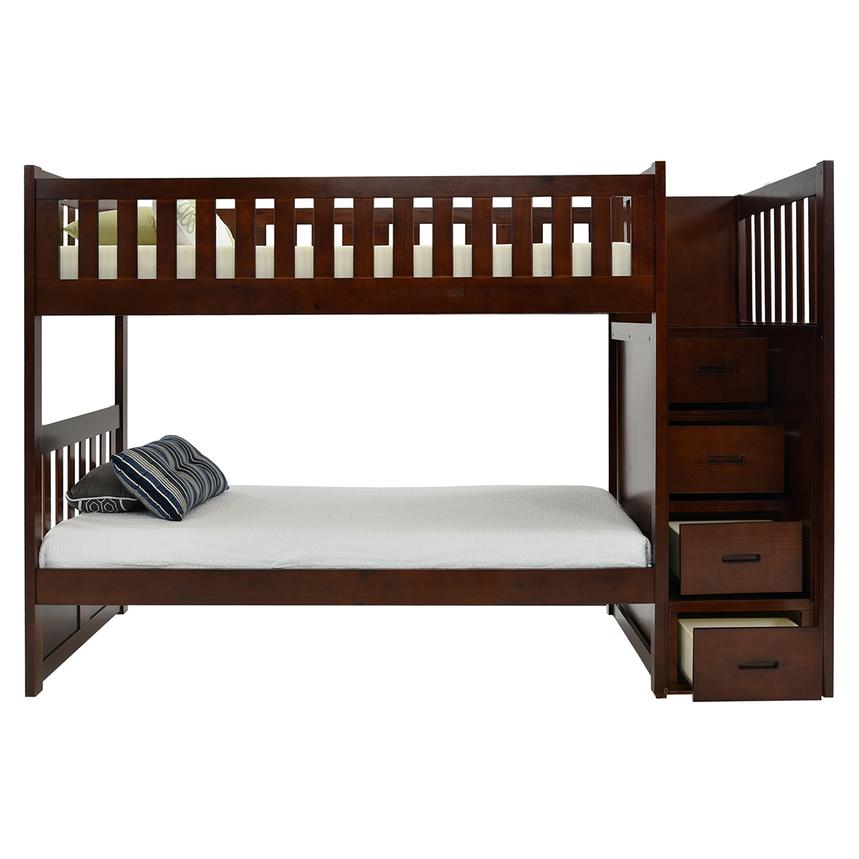 Balto Brown Twin Over Twin Bunk Bed w/Storage  alternate image, 3 of 7 images.