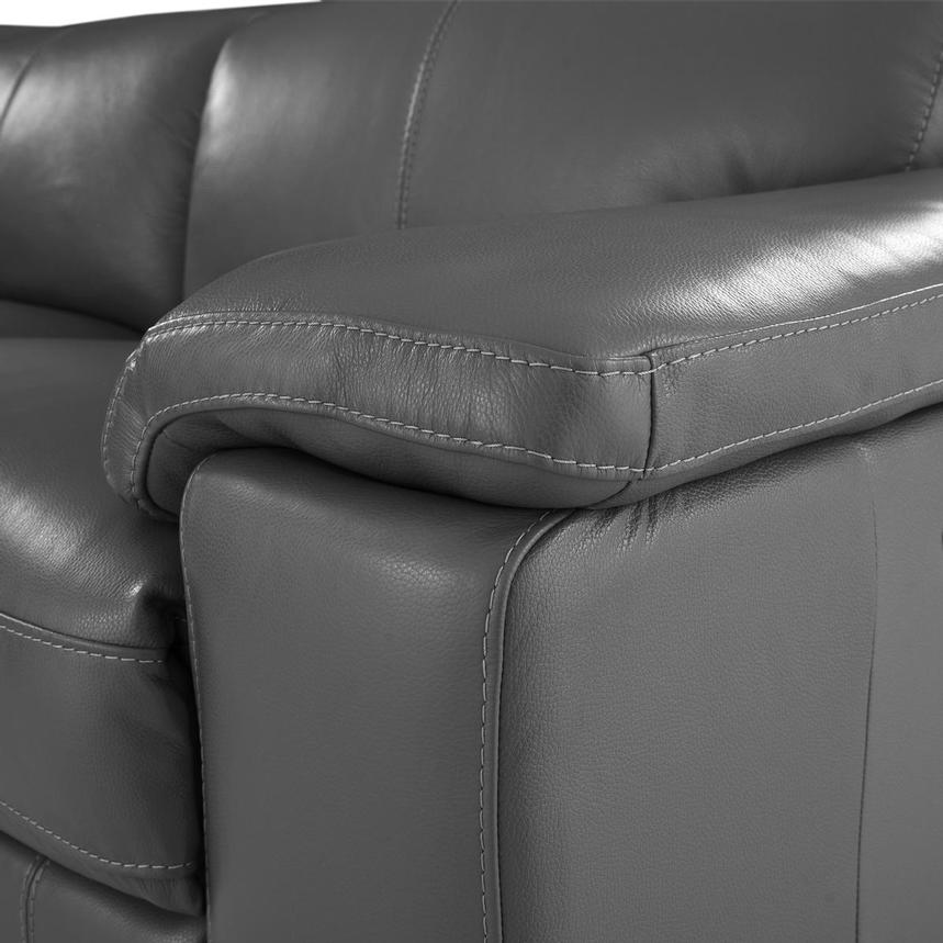 Charlie Gray Leather Power Reclining Loveseat  alternate image, 7 of 11 images.