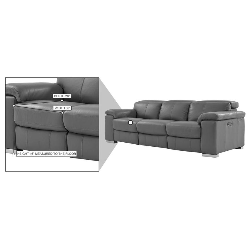 Charlie Gray Leather Power Reclining Sofa  alternate image, 11 of 11 images.