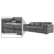 Charlie Gray Leather Power Reclining Sofa  alternate image, 11 of 11 images.