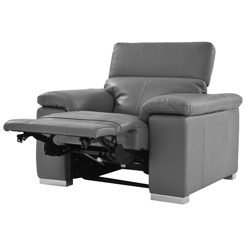 Charlie Gray Leather Power Recliner alternate image, 3 of 10 images.