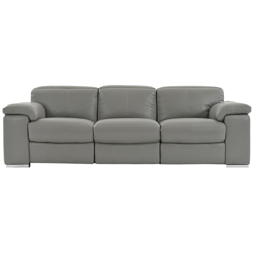Charlie Gray Leather Reclining Sofa El Dorado Furniture Charlie Gray Leather Reclining