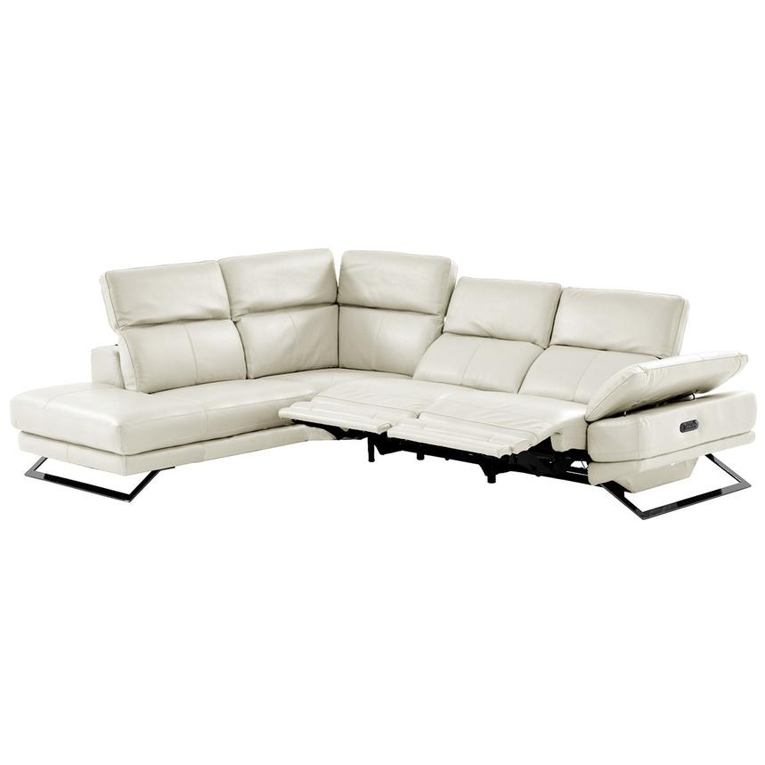 Toronto White Leather Power Reclining Sofa w/Left Chaise  alternate image, 2 of 11 images.