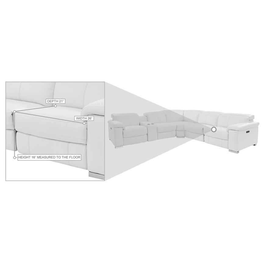 Charlie White Leather Power Reclining Sectional with 6PCS/3PWR  alternate image, 12 of 13 images.