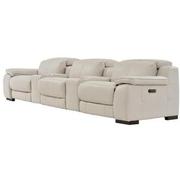 Gian Marco Light Gray Home Theater Leather Seating with 5PCS/2PWR  alternate image, 3 of 10 images.