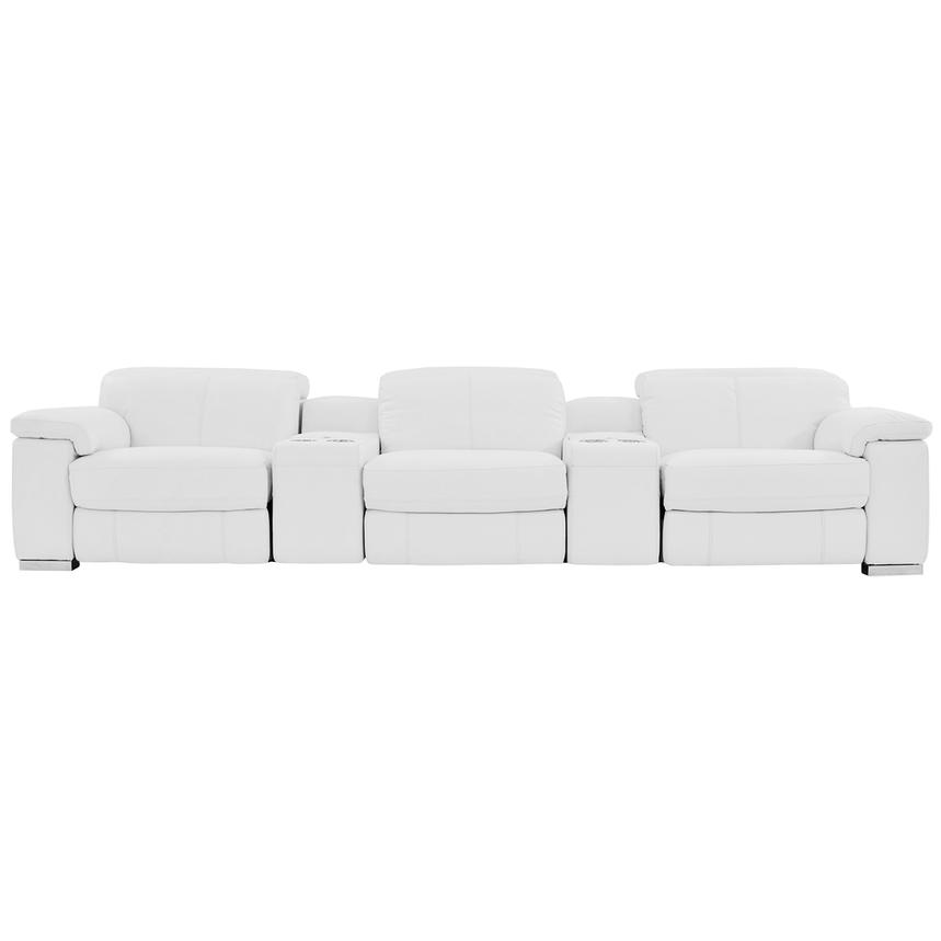 Charlie White Home Theater Leather Seating with 5PCS/2PWR  main image, 1 of 12 images.