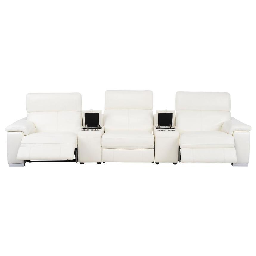 Charlie White Home Theater Leather Seating with 5PCS/2PWR  alternate image, 3 of 11 images.