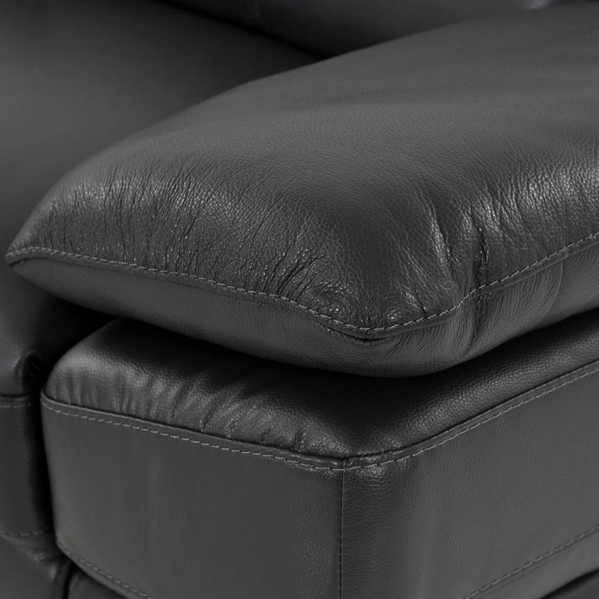 Toronto Dark Gray Leather Power Reclining Sofa w/Left Chaise  alternate image, 7 of 10 images.