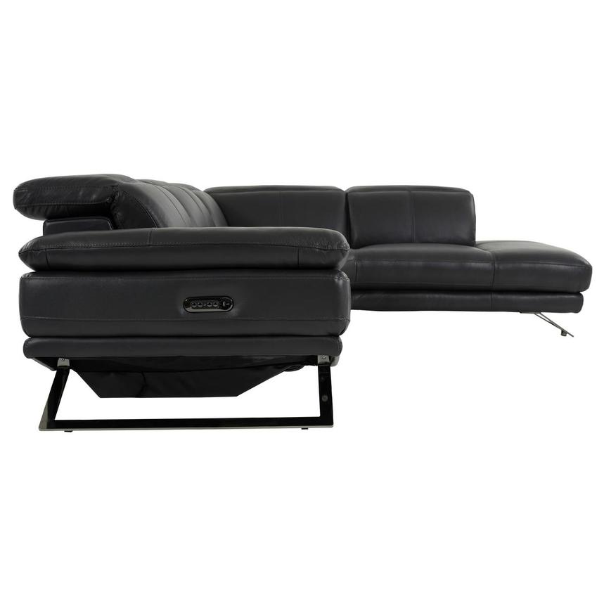 Toronto Dark Gray Leather Power Reclining Sofa w/Right Chaise  alternate image, 3 of 10 images.