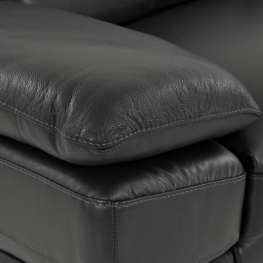 Toronto Dark Gray Leather Power Reclining Sofa w/Right Chaise  alternate image, 7 of 10 images.
