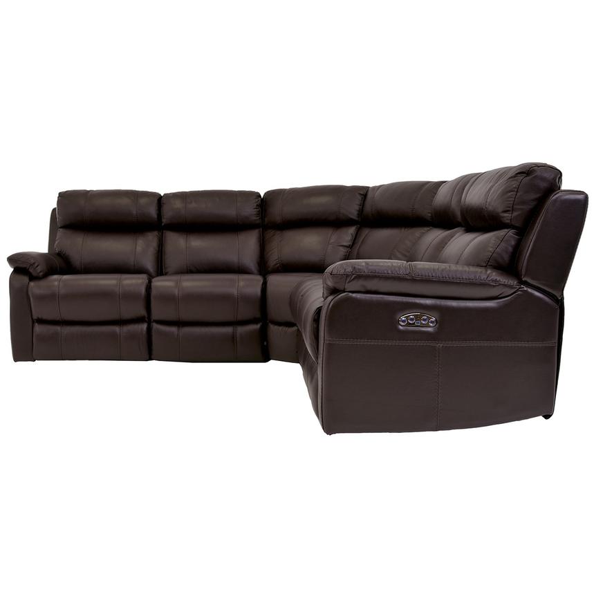 Ronald 2.0 Brown Leather Power Reclining Sectional with 5PCS/2PWR  alternate image, 3 of 6 images.